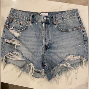 Zara High Rise Denim Shorts